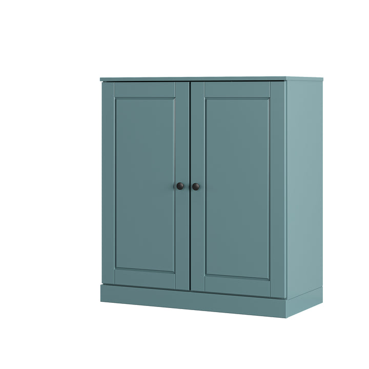 100% Solid Wood Shoe Storage Cabinet with Raised Panel Doors, Adjustable Shelves, Space Saving Stackable Entryway Organizer, 32" W x 35.75" H