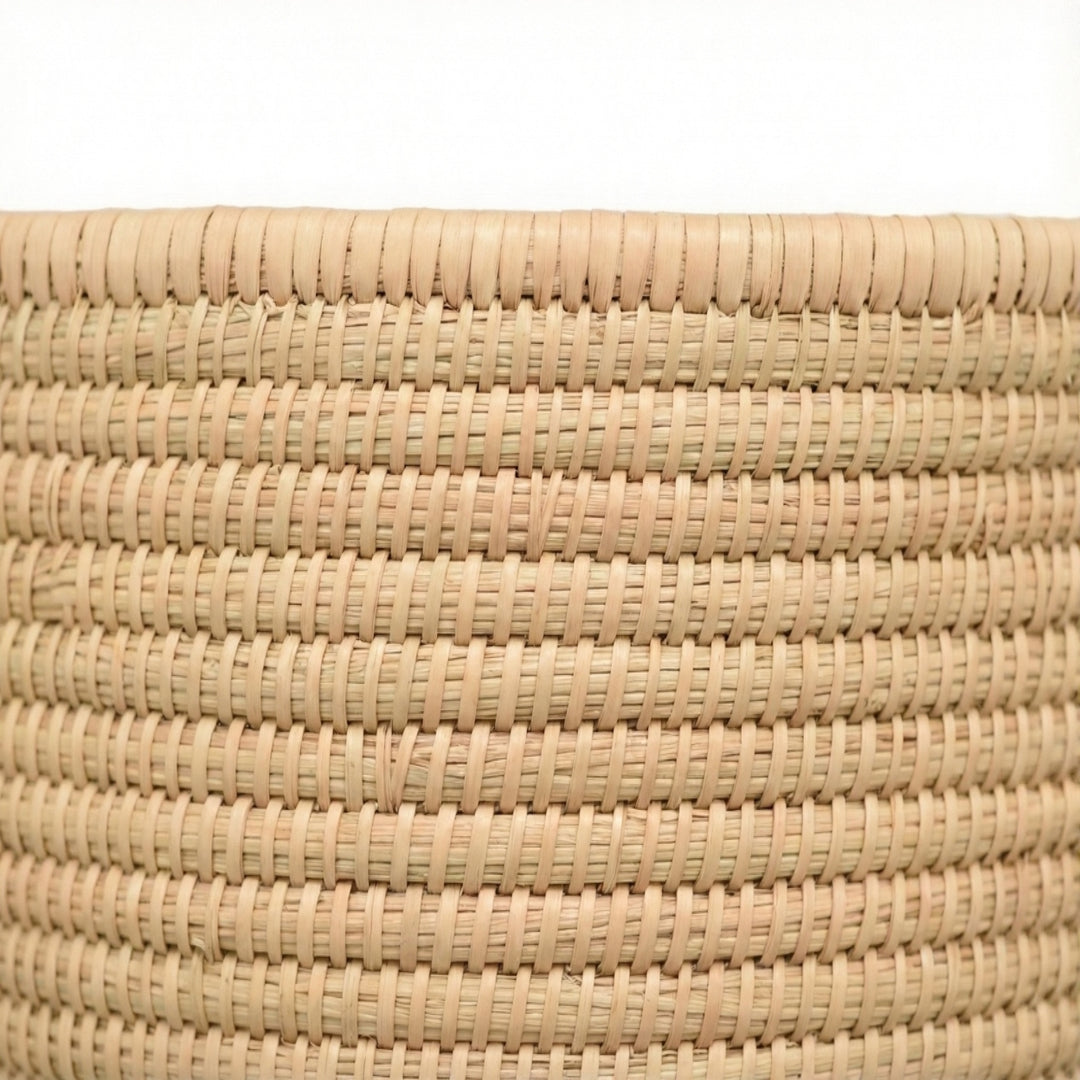 100% Handwoven Natural Rattan 22" Oval Basket with Handles, Boho Farmhouse Decorative Laundry & Storage Organizer, Handcrafted – Authentic African Craftsmanship, Baskets - Palace Imports