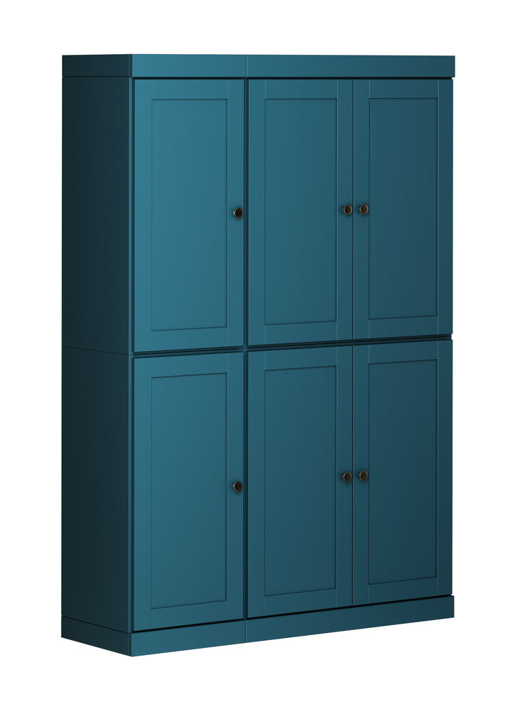 100% Solid Wood 48.5" Pantry Cabinet, Shaker Wood Doors