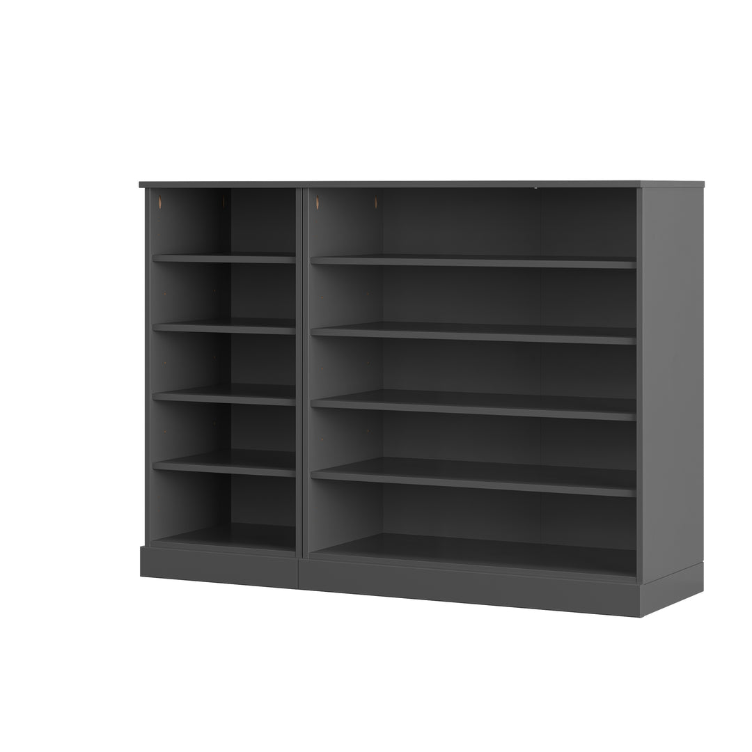 100% Solid Wood Open Shoe Storage Cabinet with Adjustable Shelves, Space Saving Modular Entryway Organizer, 48.5" W x 35.75" H