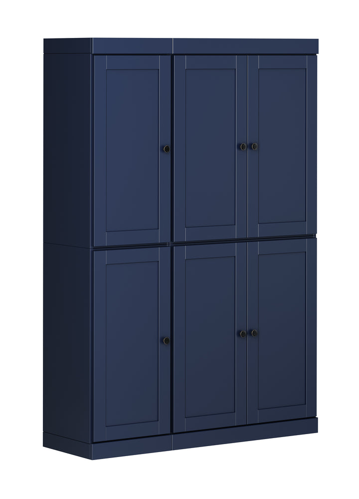100% Solid Wood 48.5" Pantry Cabinet, Shaker Wood Doors