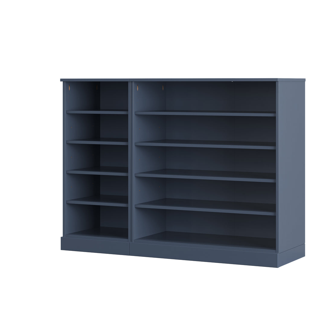 100% Solid Wood Open Shoe Storage Cabinet with Adjustable Shelves, Space Saving Modular Entryway Organizer, 48.5" W x 35.75" H