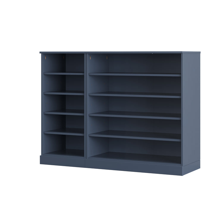 100% Solid Wood Open Shoe Storage Cabinet with Adjustable Shelves, Space Saving Modular Entryway Organizer, 48.5" W x 35.75" H