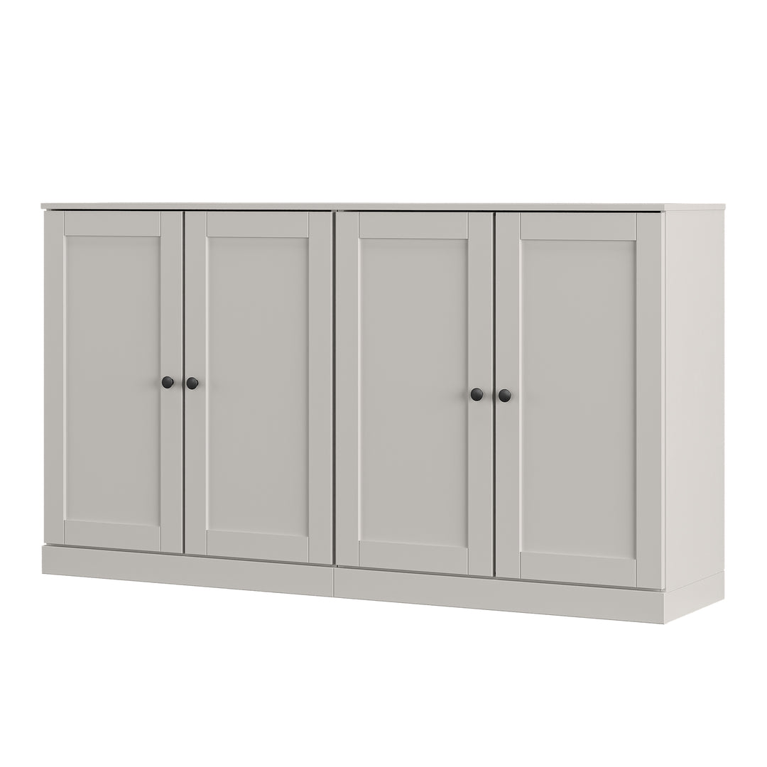 100% Solid Wood Sideboard Buffet with Shaker Doors, Credenza Server for Dining Room Storage, Adjustable Shelves, 64" W x 35.75" H