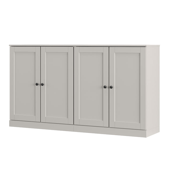 100% Solid Wood Sideboard Buffet with Shaker Doors, Credenza Server for Dining Room Storage, Adjustable Shelves, 64" W x 35.75" H