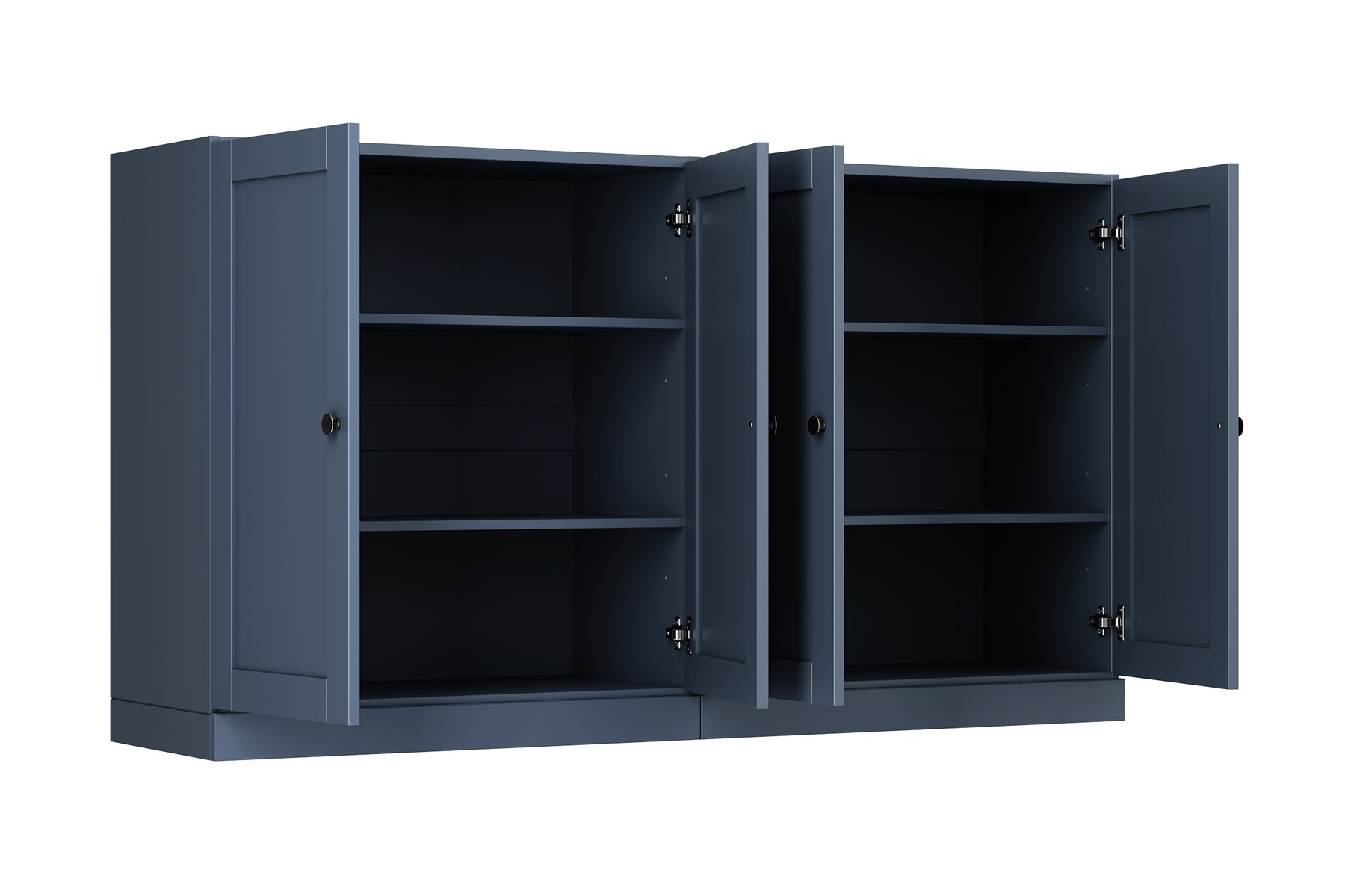 3471 Rpce 100% Solid Brazilian Pine Wood Sideboard, Shaker Doors, Adjustable She ...