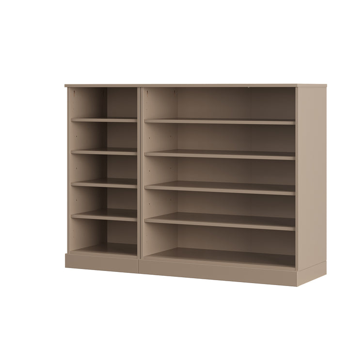 100% Solid Wood Open Shoe Storage Cabinet with Adjustable Shelves, Space Saving Modular Entryway Organizer, 48.5" W x 35.75" H