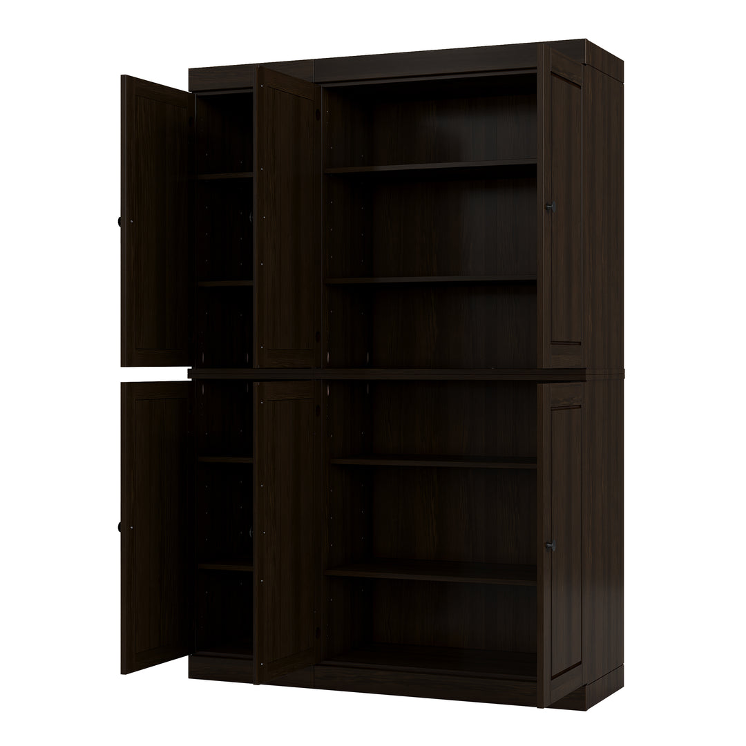 100% Solid Wood Tall Freestanding Kitchen Pantry Cabinet with Doors, Modular Storage Cabinet with Adjustable Shelves, 48.5" W x 71.5" H