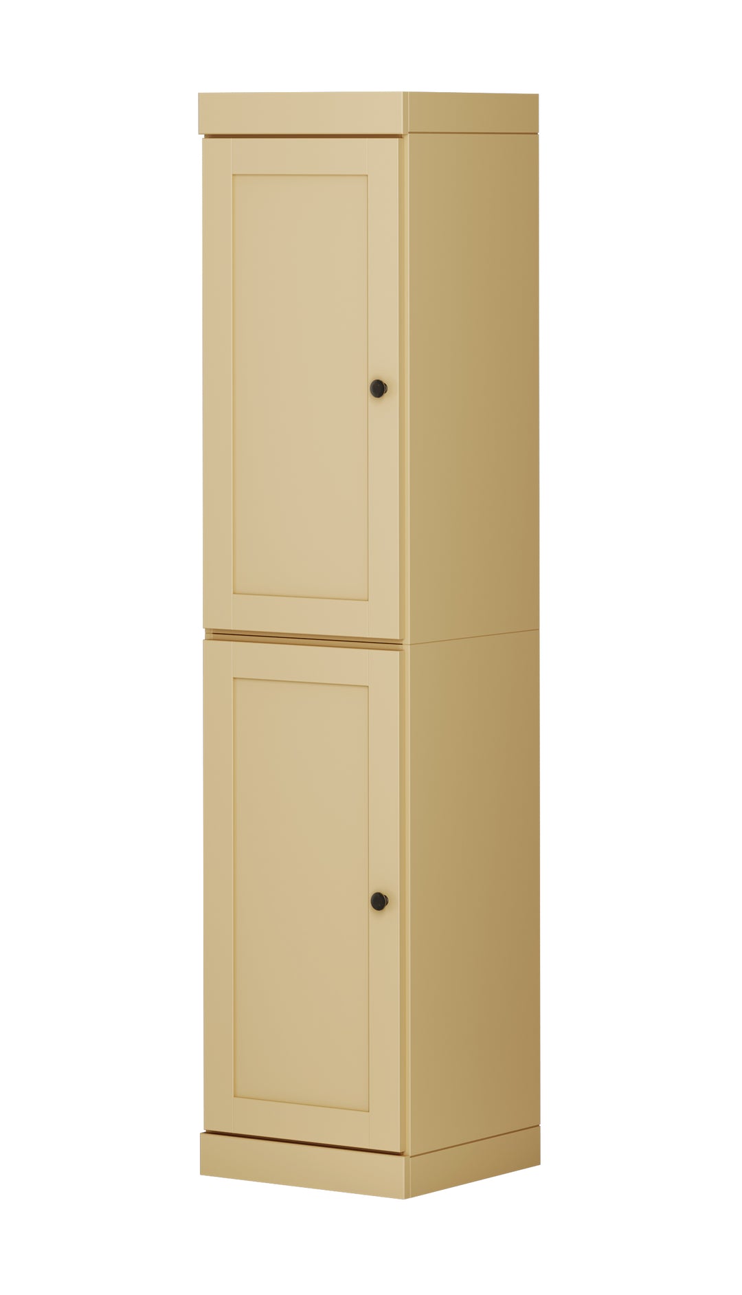 100% Solid Wood 16.5" Pantry Cabinet, 2 Shaker Wood Doors