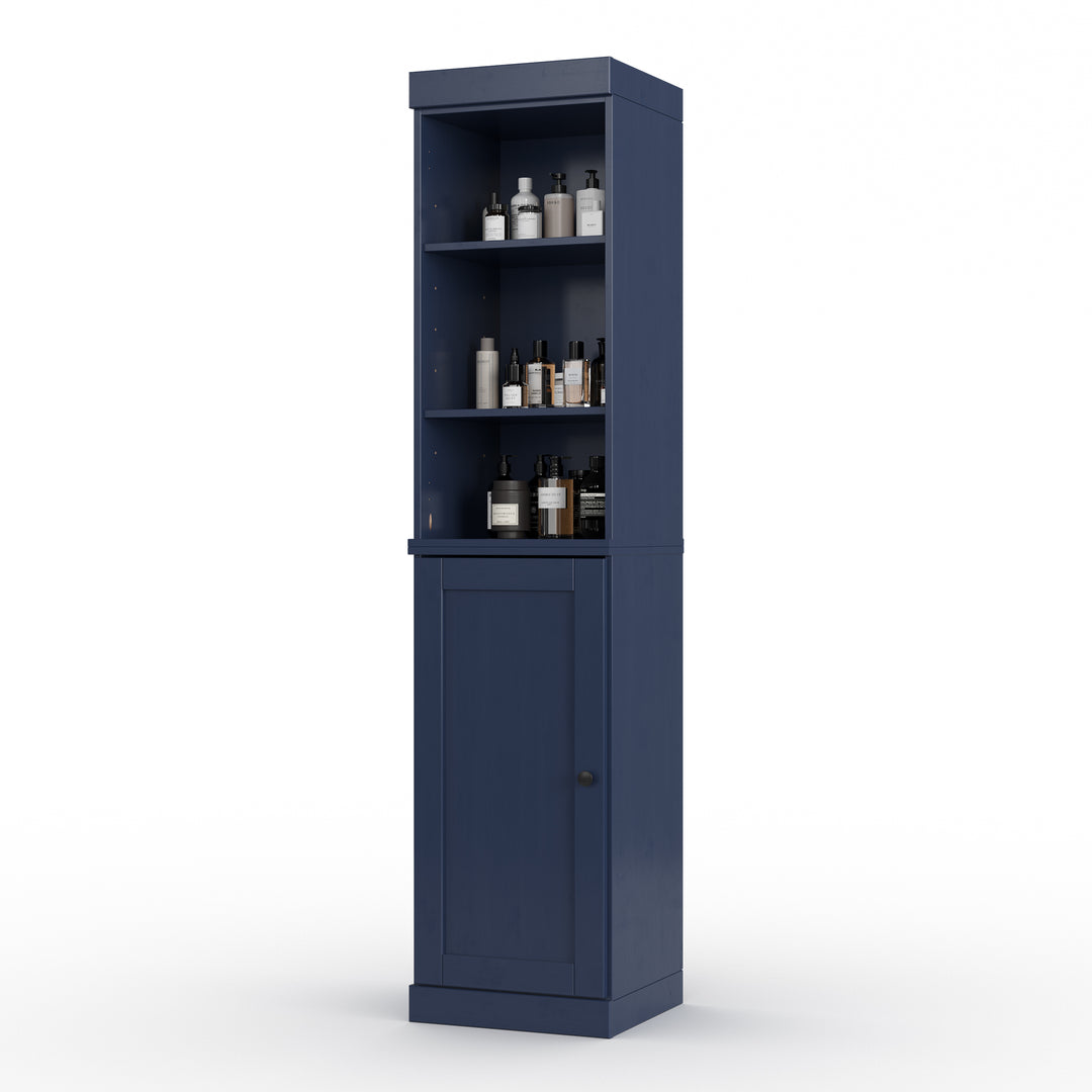 100% Solid Wood 16.5" Tall Bathroom Storage Cabinet , Shaker Door, Adjustable Shelves