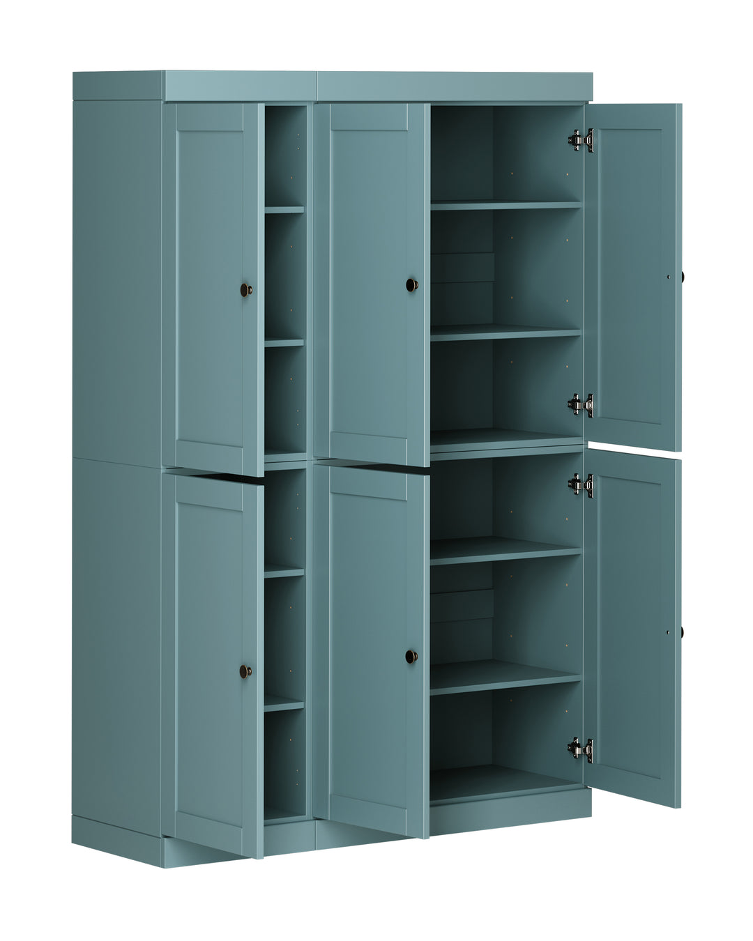 100% Solid Wood 48.5" Pantry Cabinet, Shaker Wood Doors