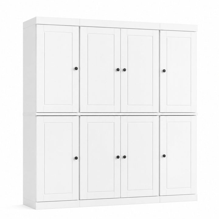 100% Solid Wood Kitchen Pantry Cabinet, Tall Freestanding Modular Storage with Raised Panel Doors, Adjustable Shelves, 65" W x 71.5" H