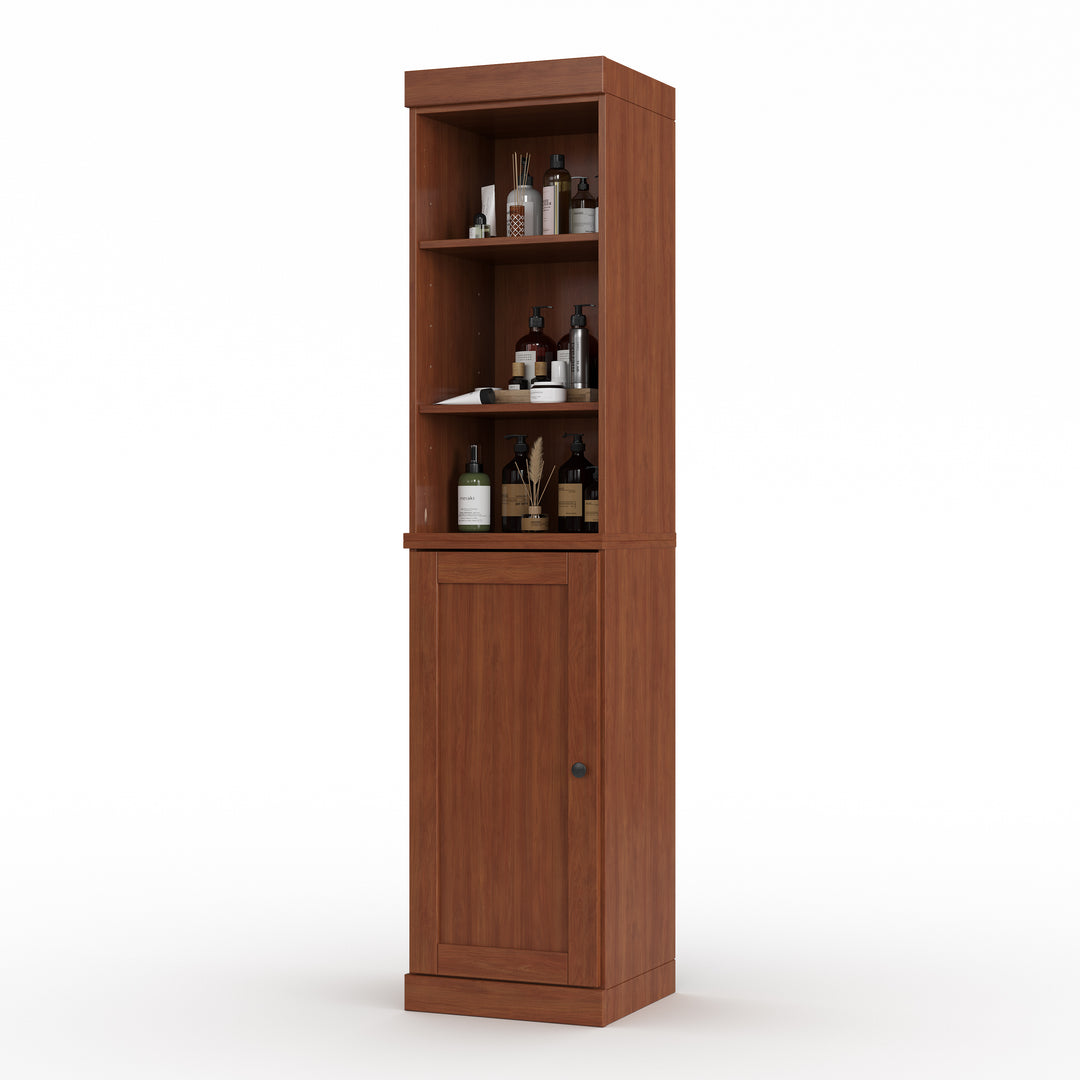 100% Solid Wood 16.5" Tall Bathroom Storage Cabinet , Shaker Door, Adjustable Shelves