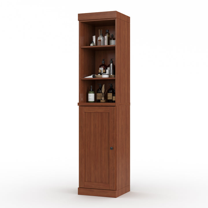 100% Solid Wood 16.5" Tall Bathroom Storage Cabinet , Shaker Door, Adjustable Shelves