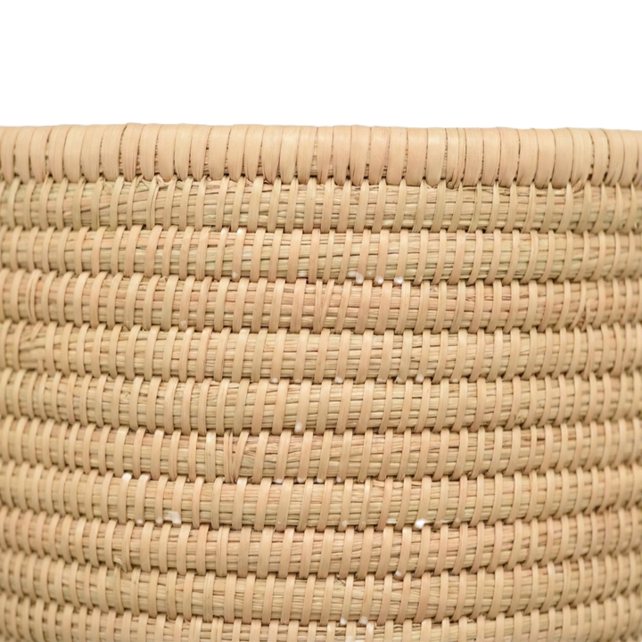 100% Handwoven Natural Rattan 18.5" Oval Basket with Handles, Boho Farmhouse Decorative Laundry & Storage Organizer, Handcrafted – Authentic African Craftsmanship, Baskets - Palace Imports