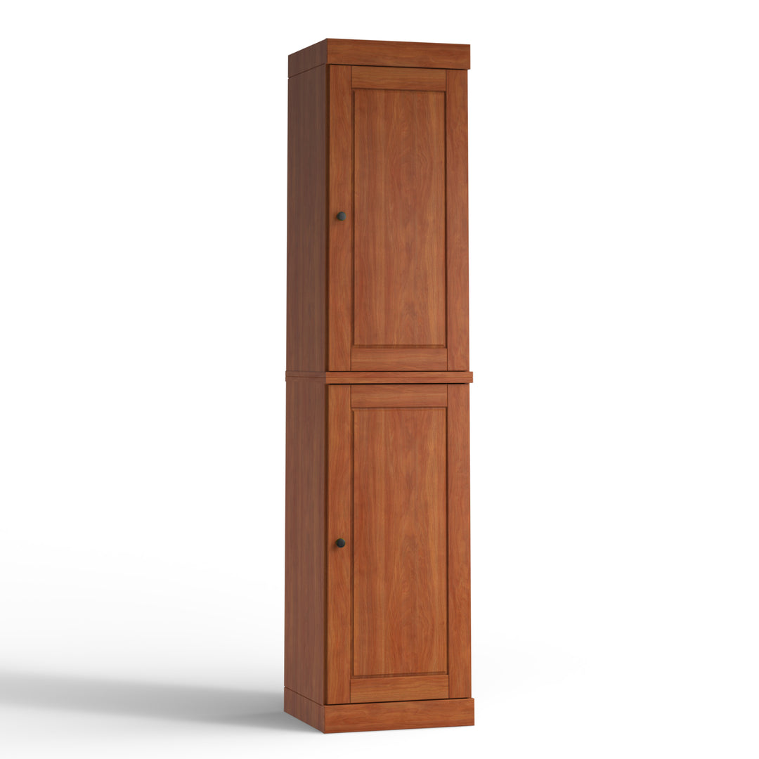 100% Solid Wood Bathroom Storage Cabinet, Raised Panel Doors, 4 Drawers, Adjustable Shelves, 16.5" Wide, 71.5" Tall