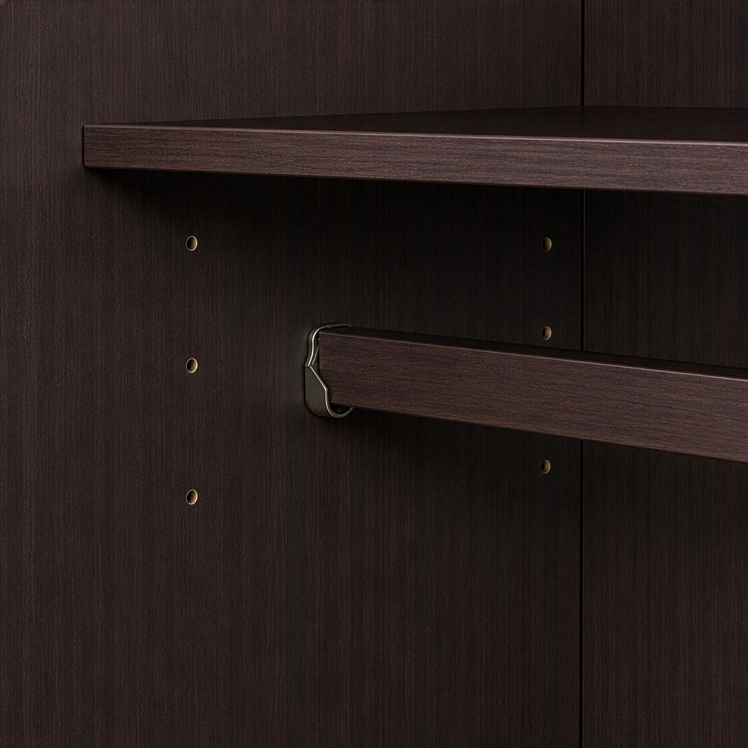 100% Solid Wood 2-Door Wardrobe Armoire with Raised Panel Doors, Bedroom Closet Storage - Metro Collection