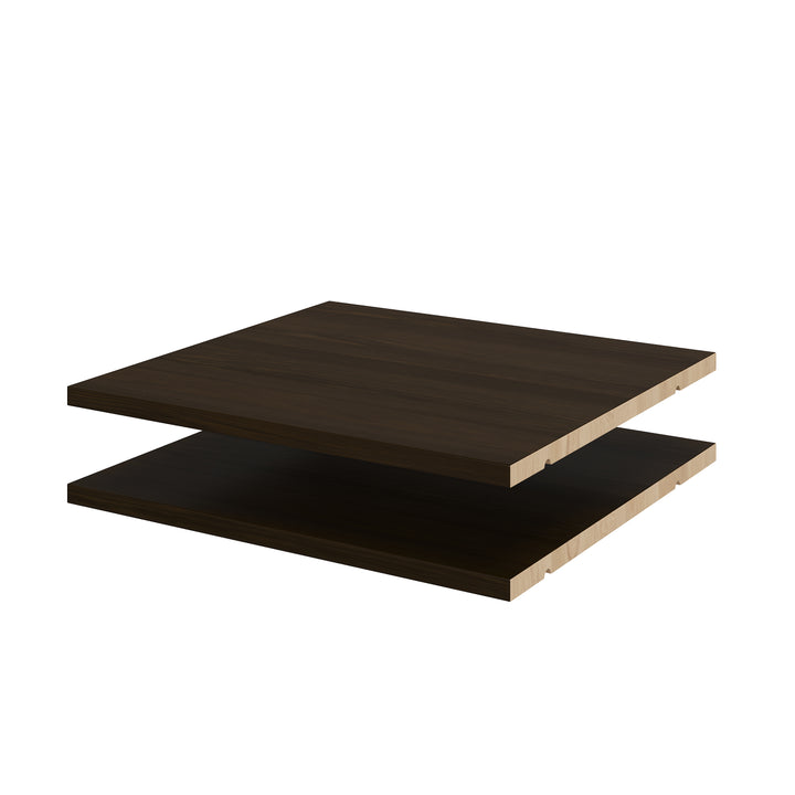 100% Solid Wood Set of 2 Small Shelves for Pantries, Sideboards, Bookcases, Bathroom Storage Cabinets