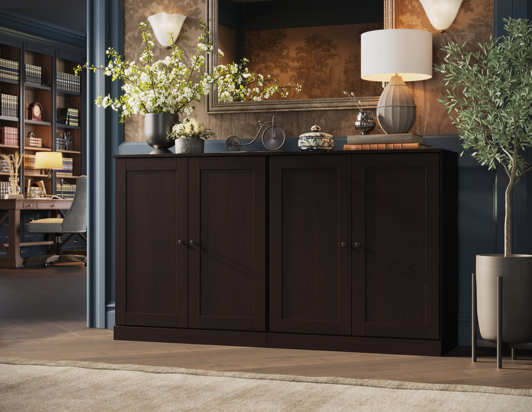 Premium 100% Solid European Oak Hardwood Modular Dining Room Sideboard with Shaker Doors – 64" Wide, 35.75" Tall