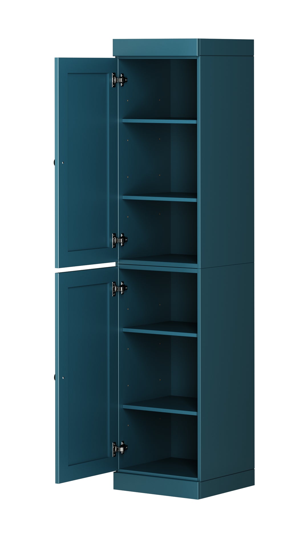 100% Solid Wood 16.5" Pantry Cabinet, 2 Shaker Wood Doors