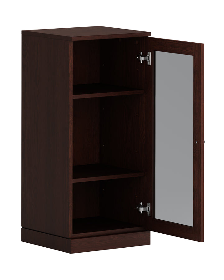 Premium 100% Solid European Oak Bathroom Wall Cabinet with Tinted Glass Doors, 16" W x 35.75" H