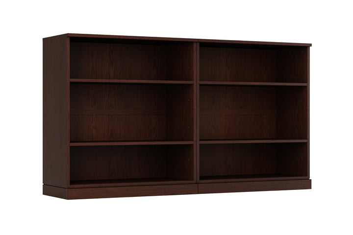 Premium 100% Solid European Oak Hardwood 6-Shelf Modular Bookcase – 64" Wide, 35.75" Tall