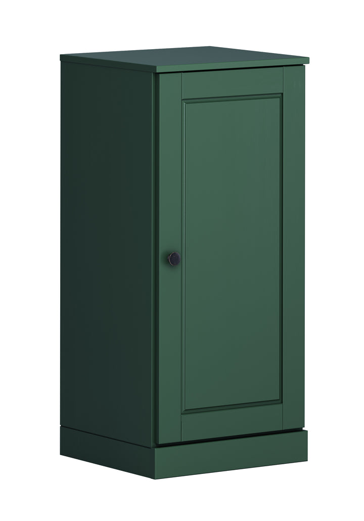 100% Solid Wood Bathroom Storage Cabinet, Raised Panel Door, 2 Drawers, Adjustable Shelves, 16.5" Wide, 35.75" Tall