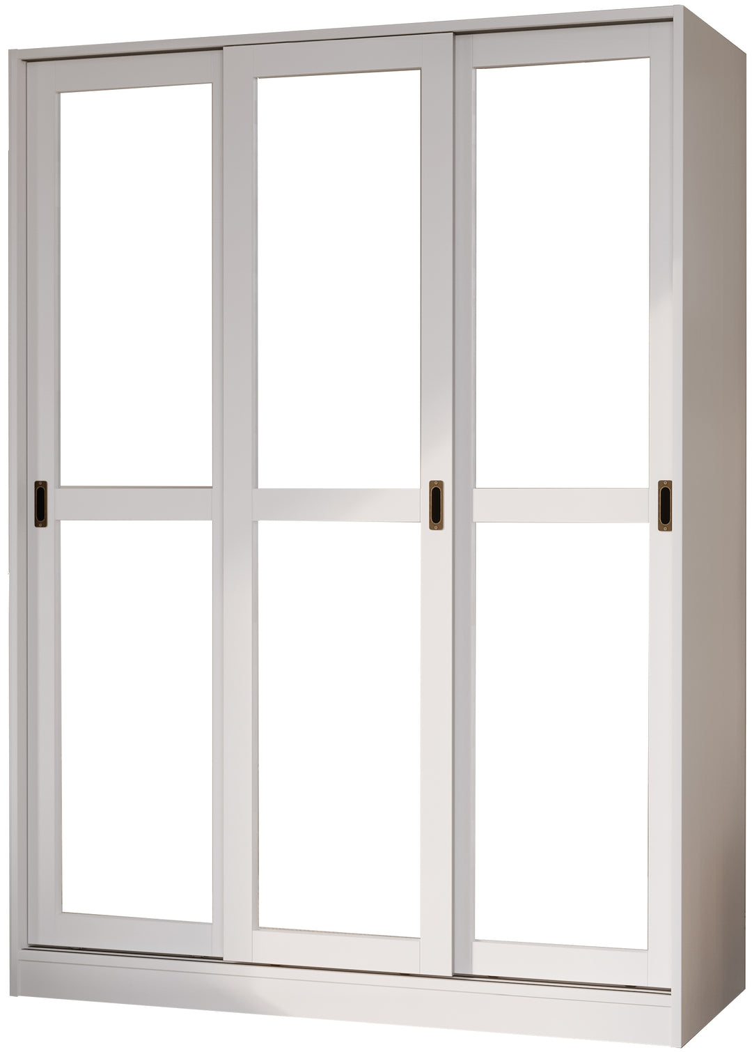 100% Solid Wood 3-Sliding Door Wardrobe Armoire with Mirrored Doors
