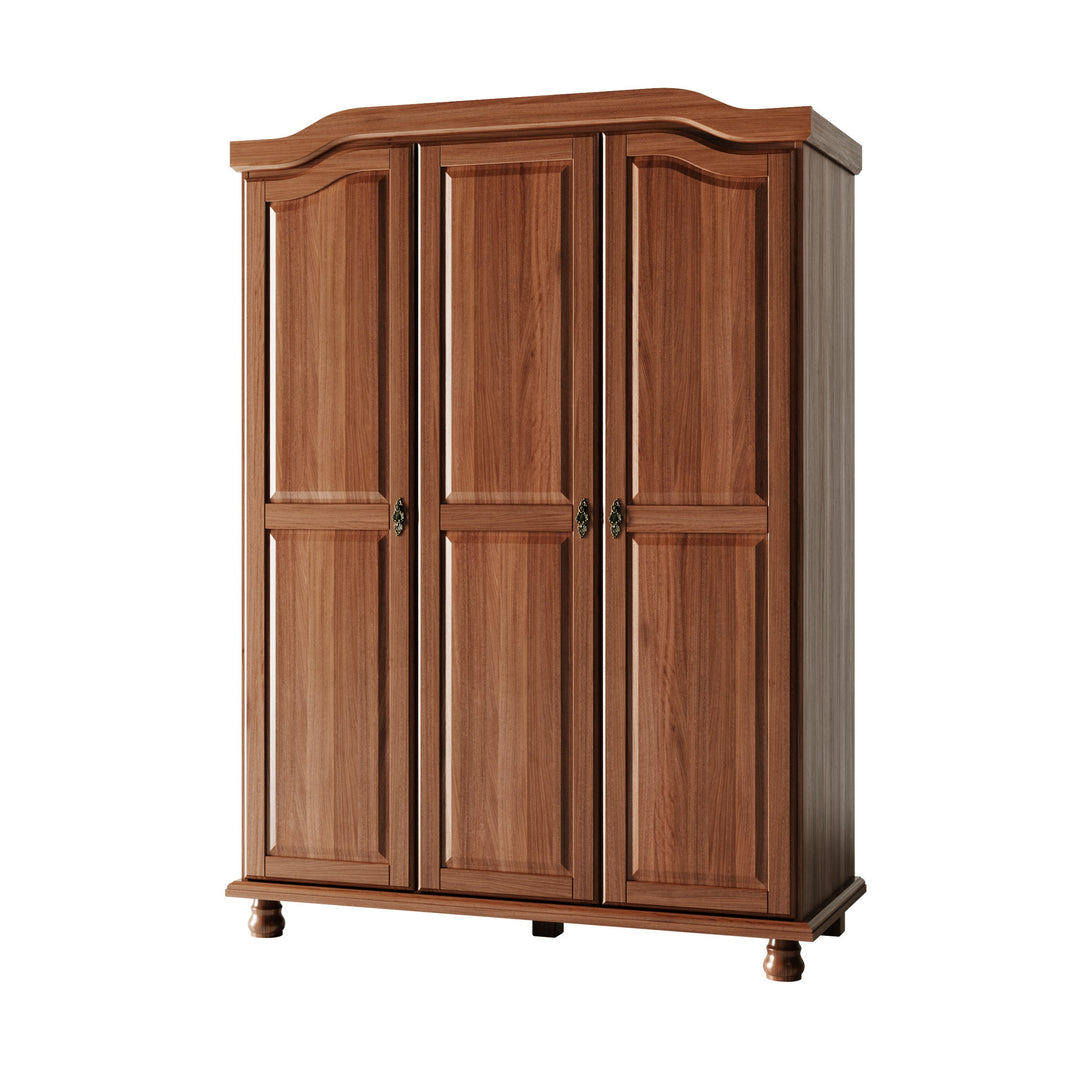 100% Solid Wood Kyle 3-Door Wardrobe Armoire