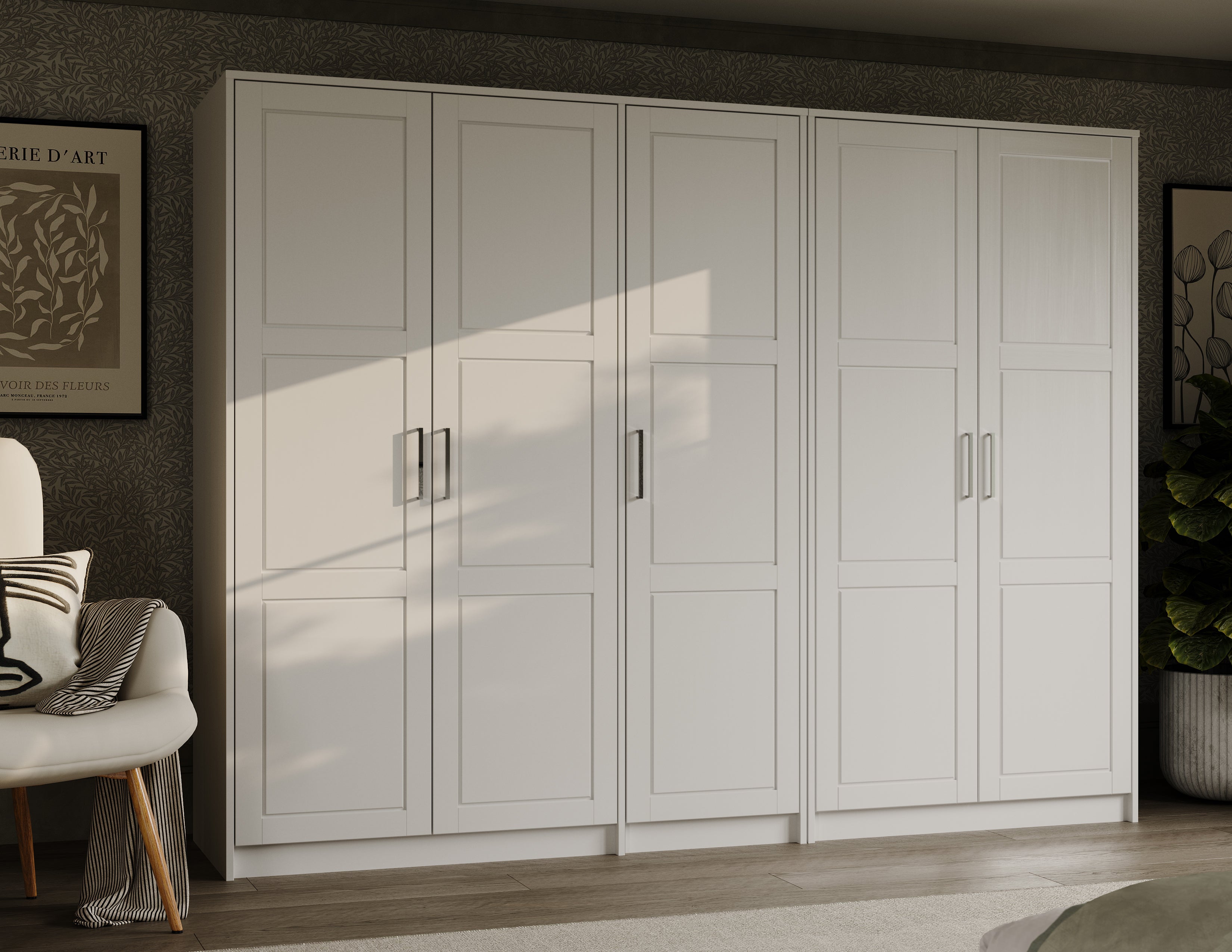 Solid Wood Modular Five Door Wardrobe Closet – Palace Imports