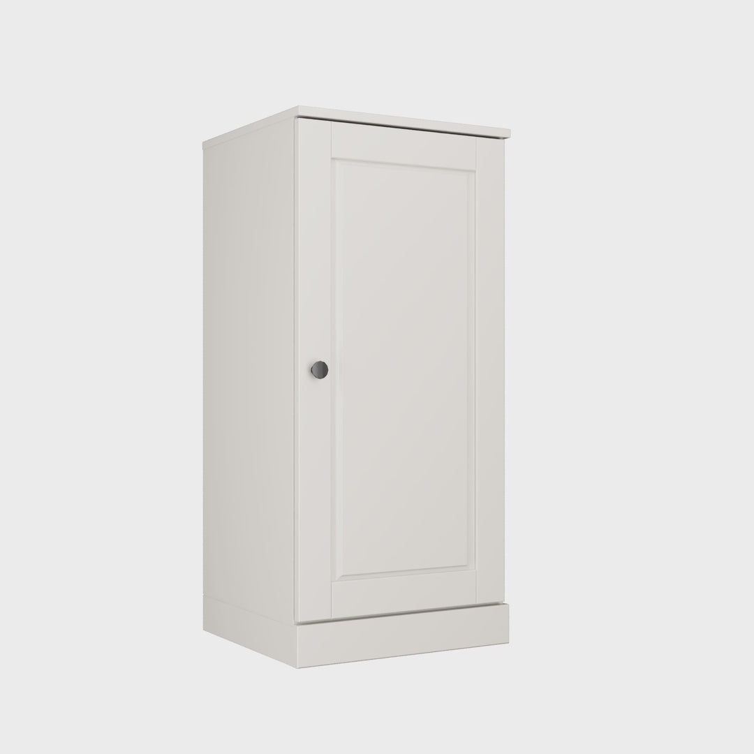 100% Solid Wood Bathroom Storage Cabinet, Raised Panel Door, 2 Drawers, Adjustable Shelves, 16.5" Wide, 35.75" Tall