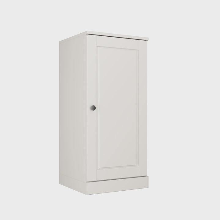 100% Solid Wood Bathroom Storage Cabinet, Raised Panel Door, 2 Drawers, Adjustable Shelves, 16.5" Wide, 35.75" Tall